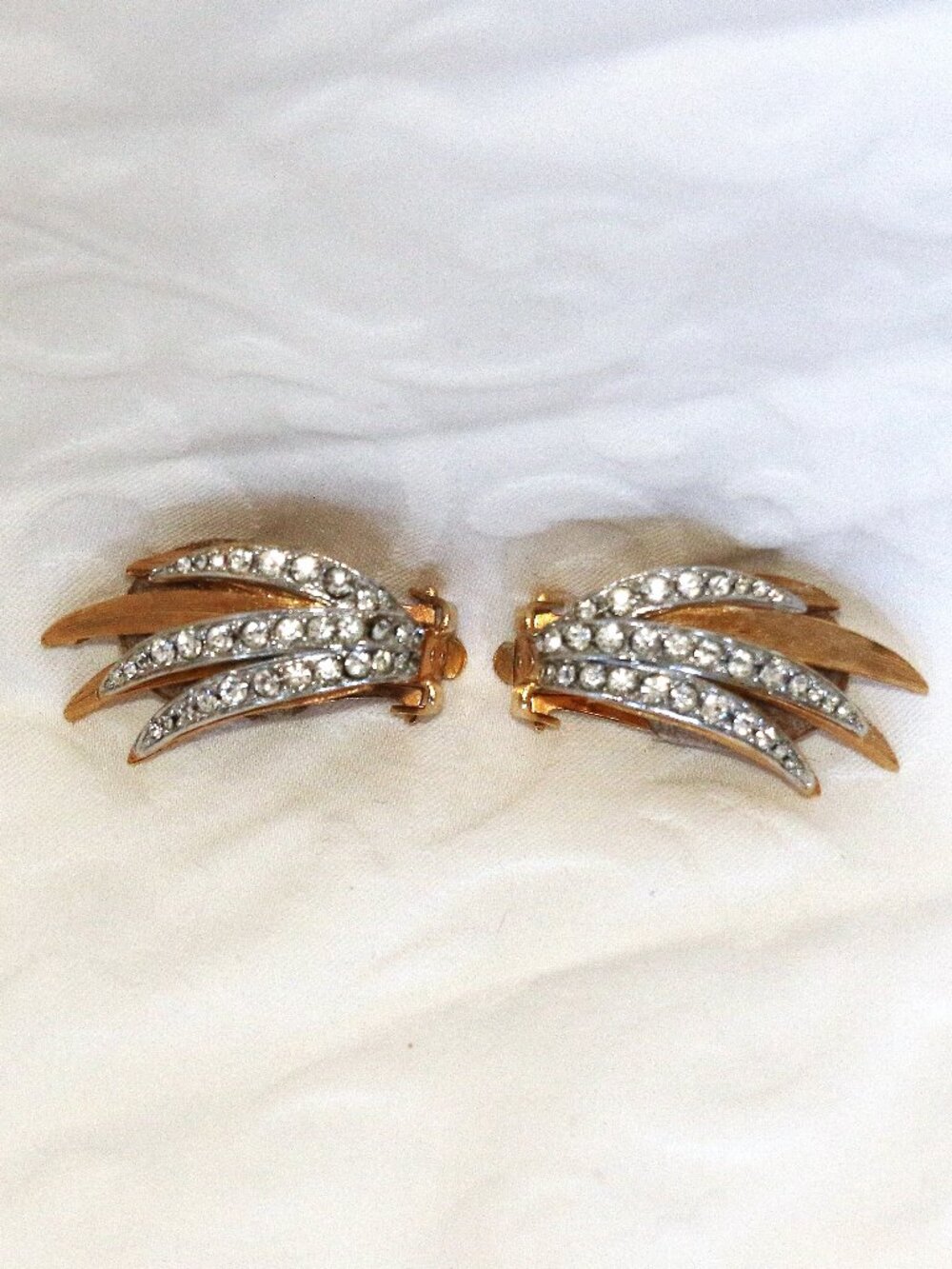 Vintage clip-on wing design earrings by Kramer
